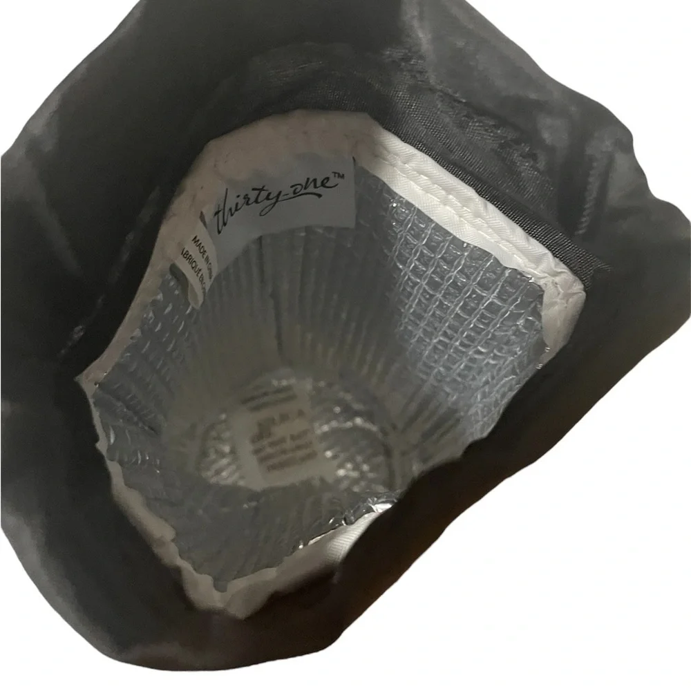 NWT Thirty-One Charcoal Crosshatch Bottle Thermal Tote